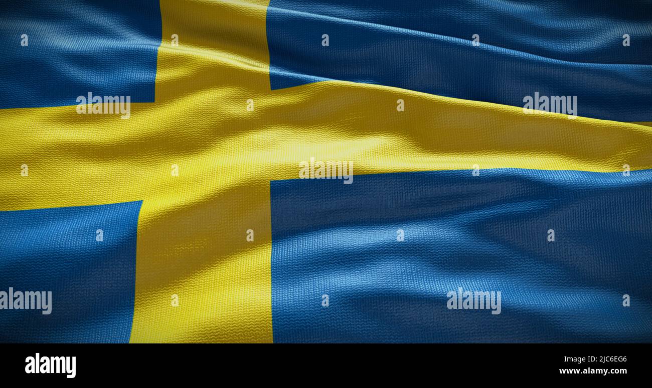 Sweden national flag background illustration. Symbol of country. Stock Photo