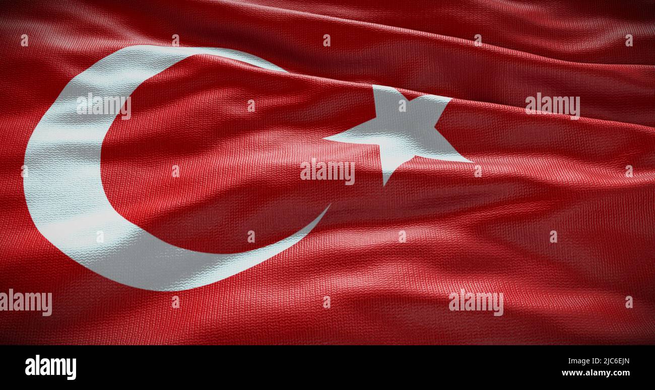 Turkey national flag background illustration. Symbol of country. Stock Photo