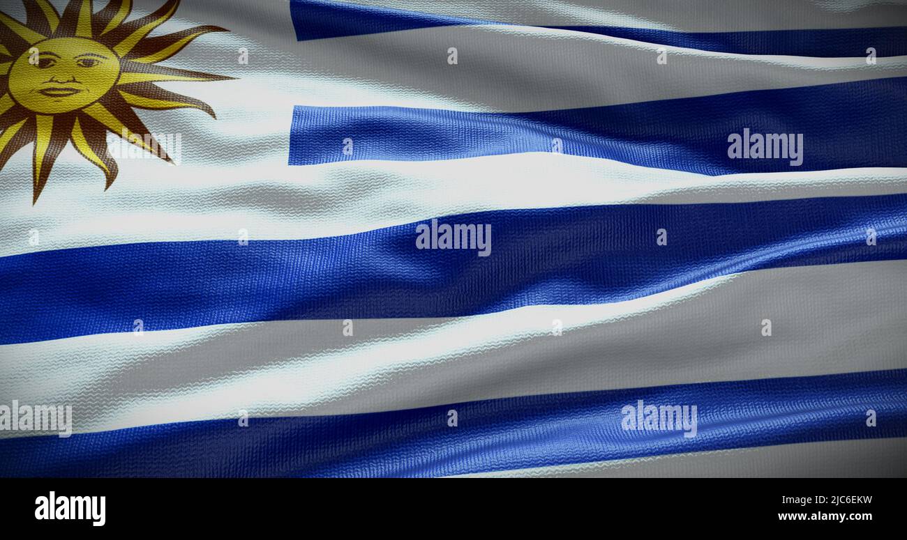 Uruguay national flag background illustration. Symbol of country. Stock Photo