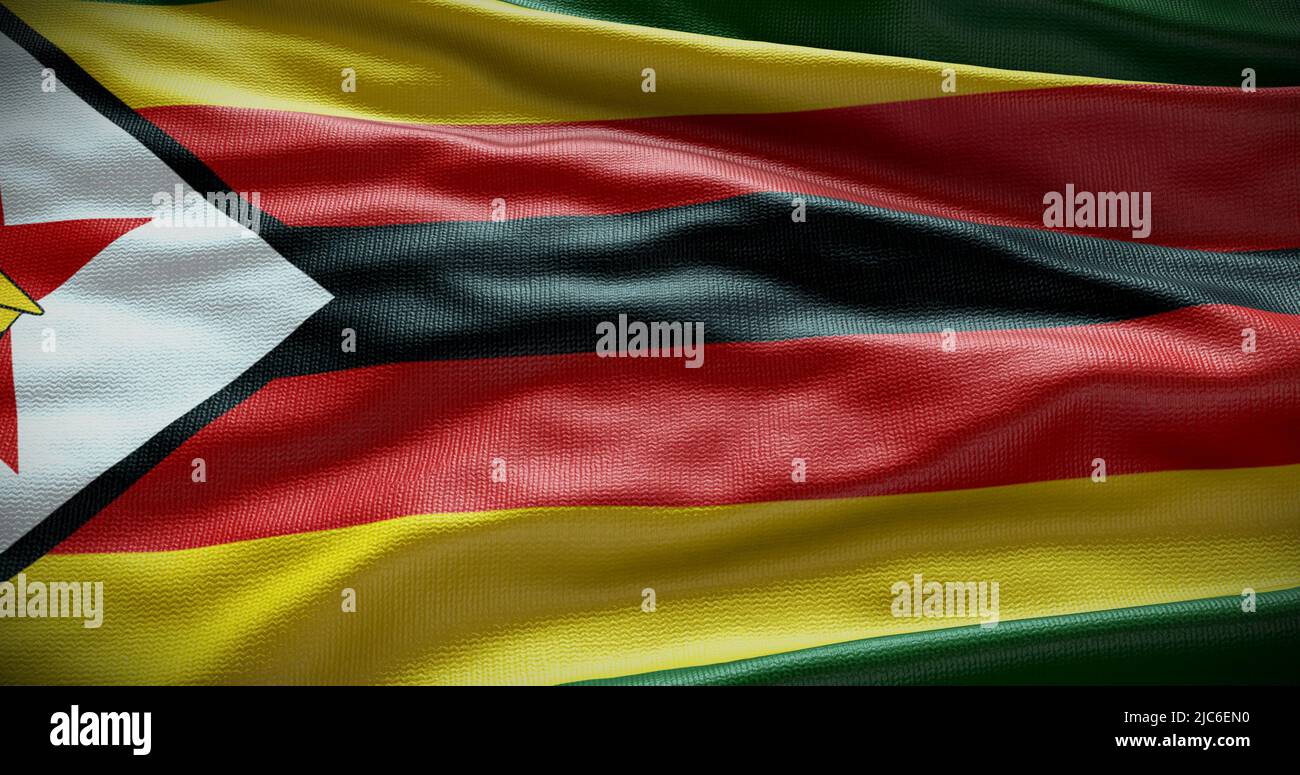 Zimbabwe national flag background illustration. Symbol of country. Stock Photo