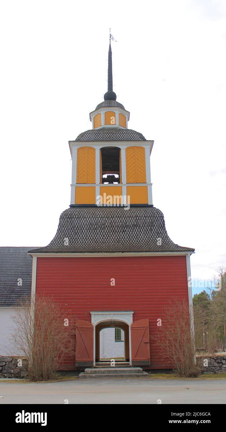 Närpiön kirkko, 1555, kellotapuli Matti Honka 1757 Stock Photo