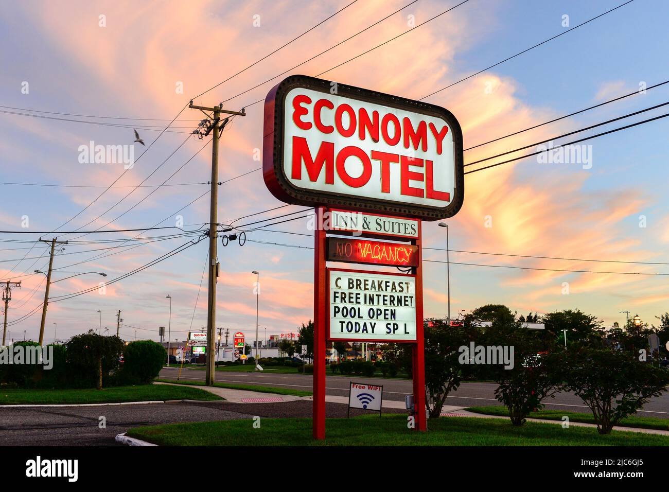 USA, New Jersey, Economy Motel, many cheap Motels are run by indian migrants Stock Photo