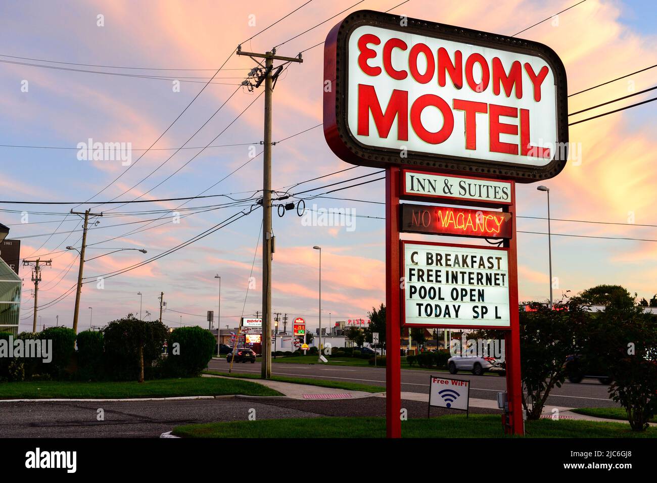 USA, New Jersey, Economy Motel, many cheap Motels are run by indian migrants Stock Photo