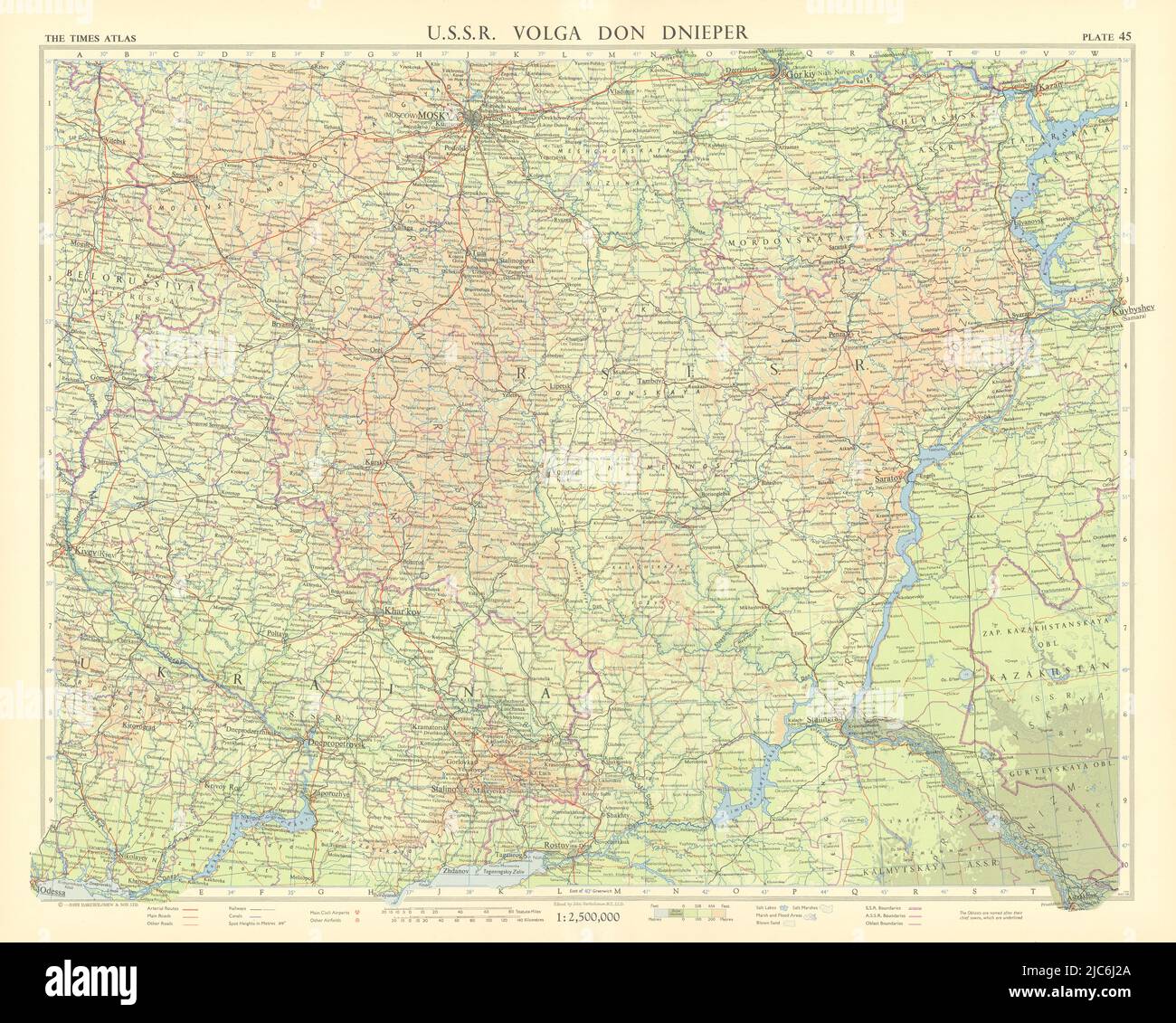 Southern Russia. NE Ukraine. USSR. Volga Don Dnieper. TIMES 1959 old