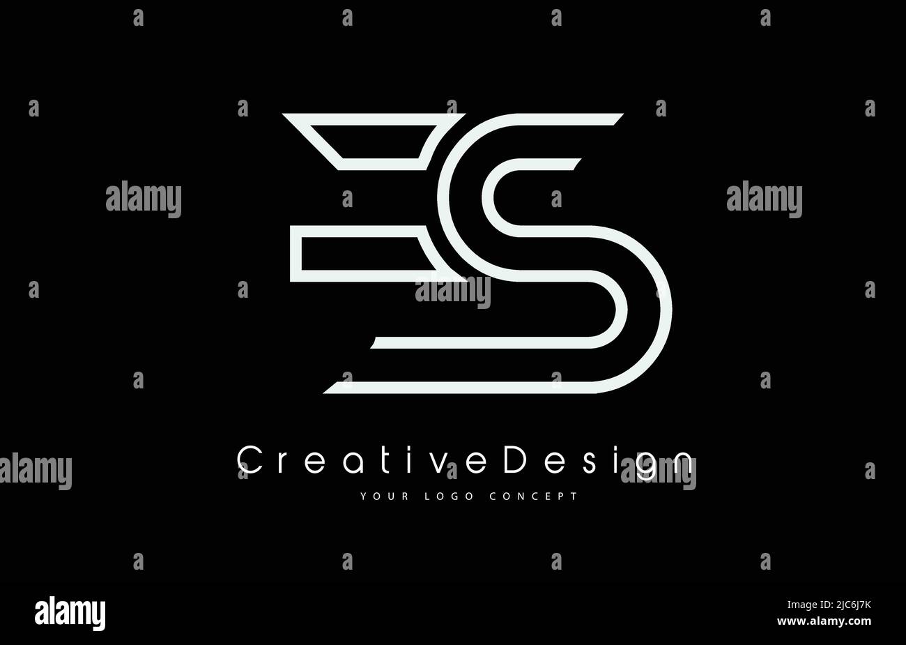 ES E S Letter Logo Design in White Colors. Creative Modern Letters ...
