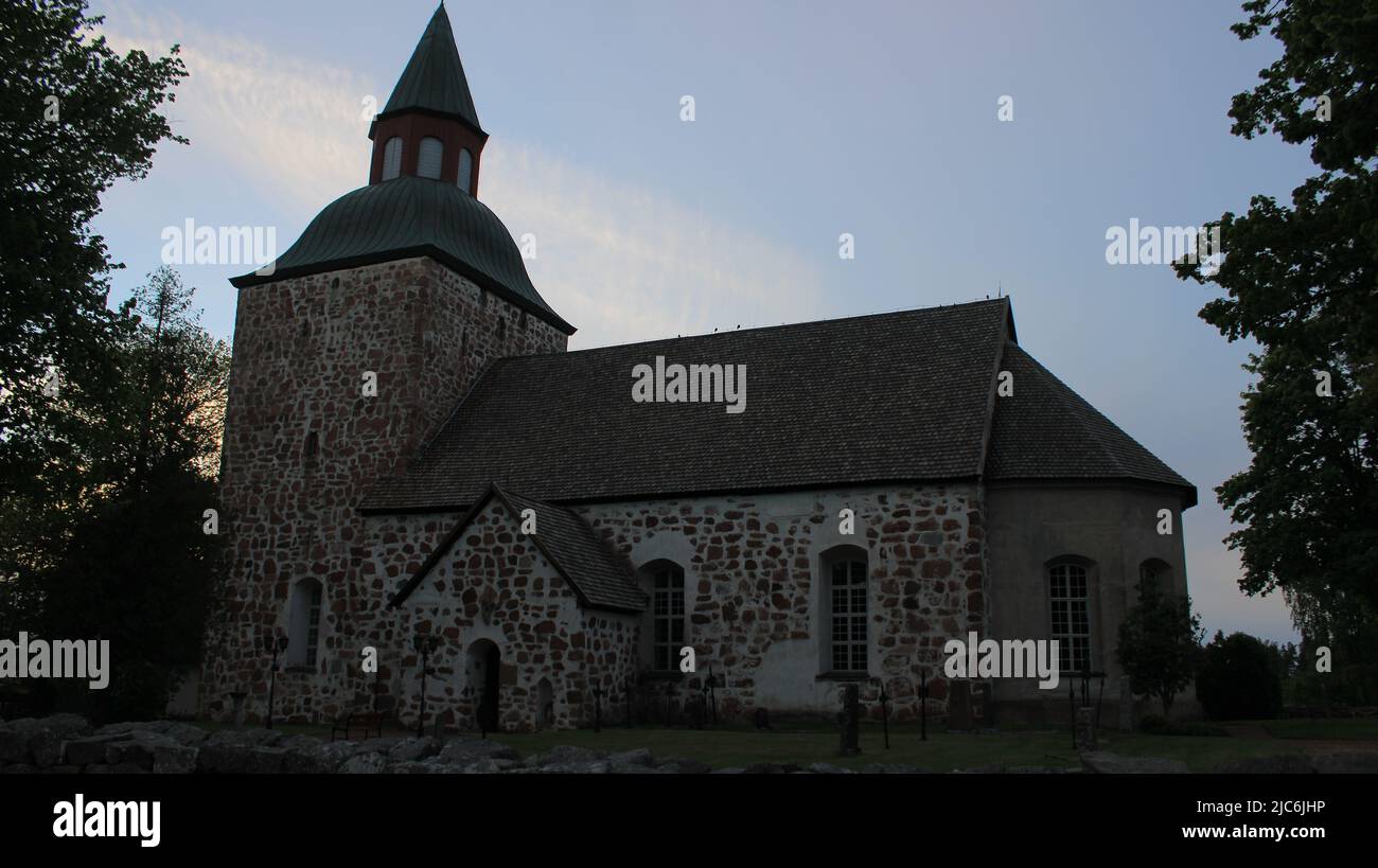Saltvikin kirkko, 1370, Åland Stock Photo