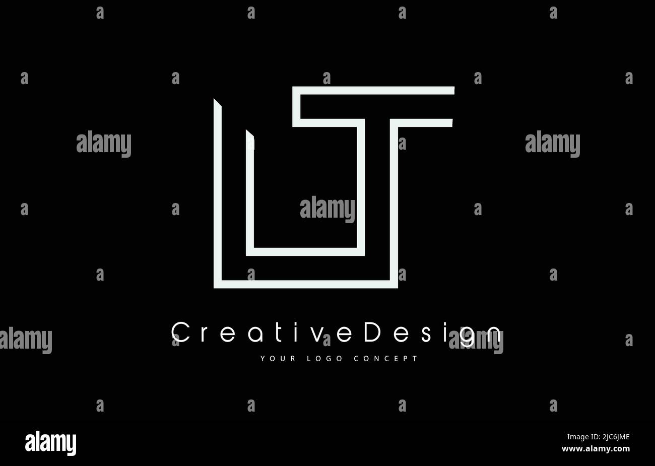 LT L T Letter Logo Design in White Colors. Creative Modern Letters ...