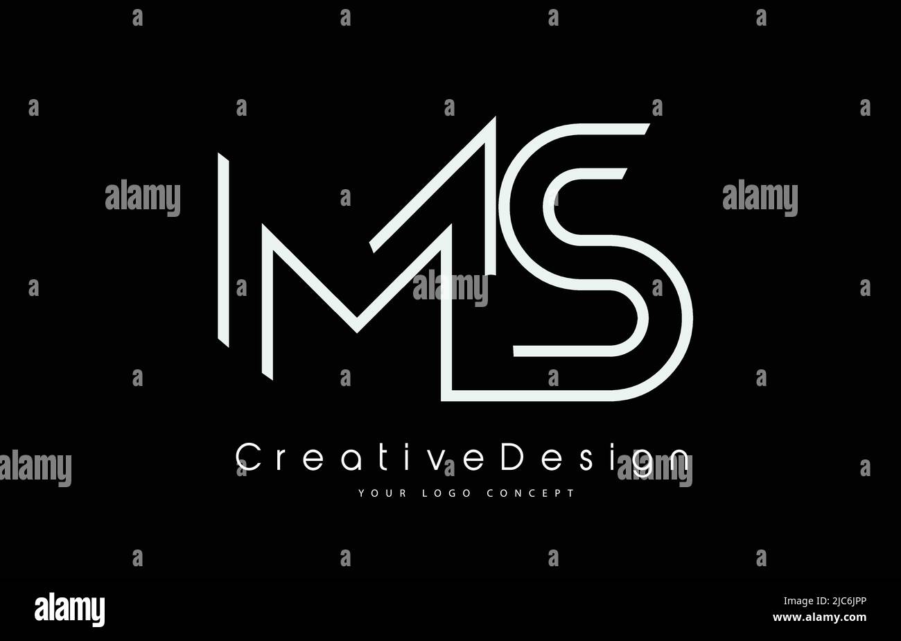 MS M S Letter Logo Design in White Colors. Creative Modern Letters ...