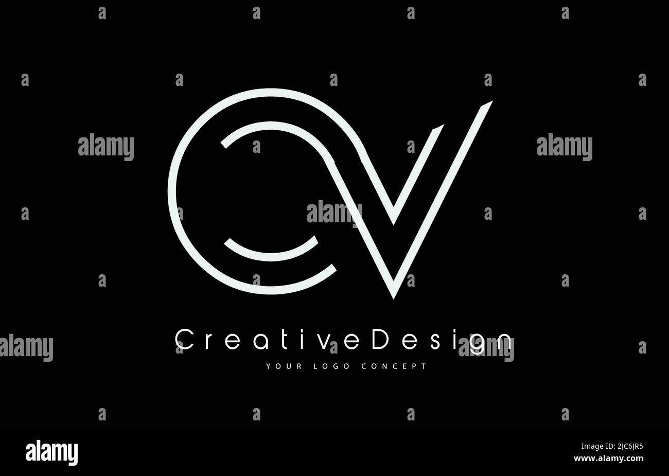 OV O V Letter Logo Design in White Colors. Creative Modern Letters ...