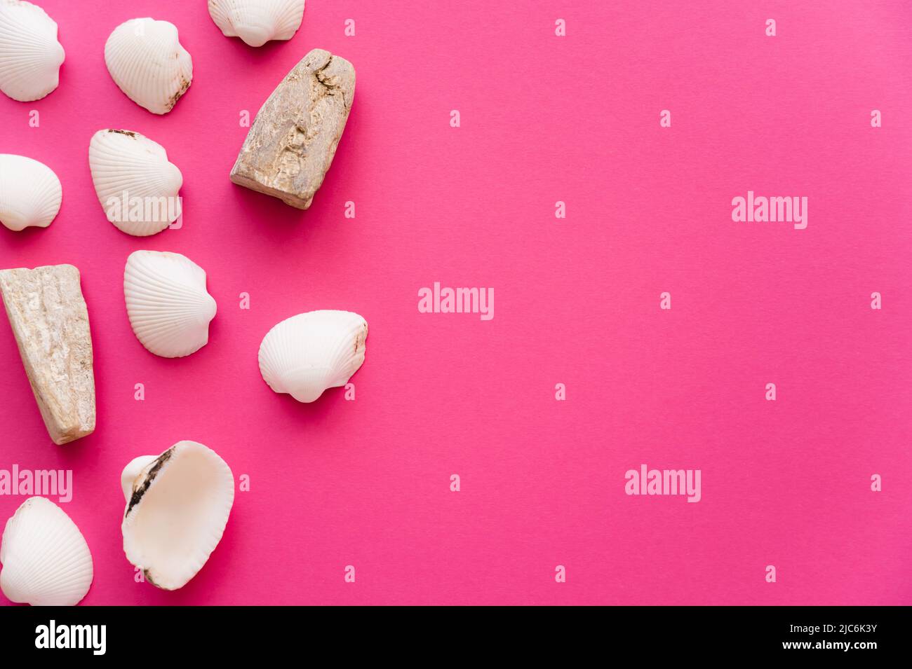 Top view seashells stones hi-res stock photography and images - Alamy