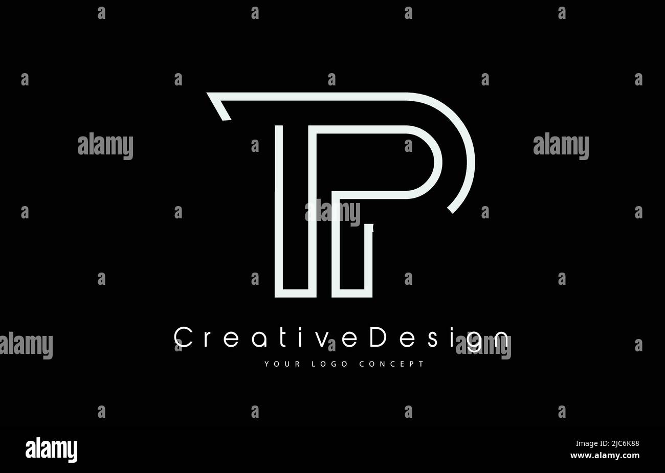 TP T P Letter Logo Design in White Colors. Creative Modern Letters ...