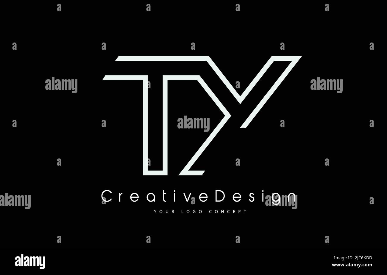 TY T Y Letter Logo Design in White Colors. Creative Modern Letters ...
