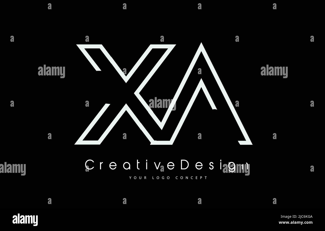 XA X A Letter Logo Design in White Colors. Creative Modern Letters Vector Icon Logo Illustration. Stock Vector