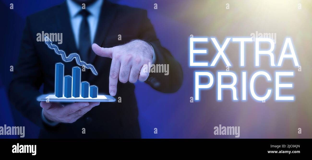 Writing displaying text Extra Price. Business concept extra price ...