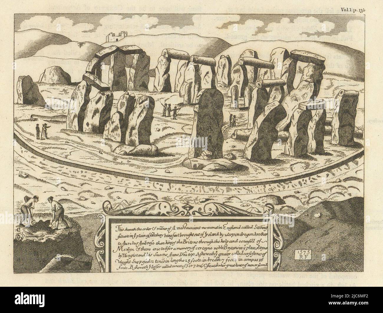 Stonehenge. 'This sheweth the order & manner of a most auncient monument' 1806 Stock Photo