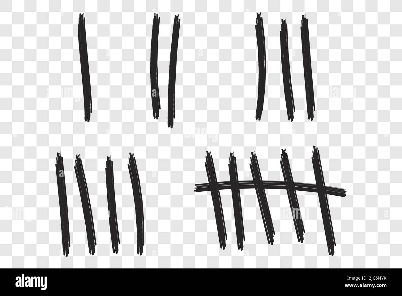 Tally mark count Prison wall sticks lines counter Vector illustration hash marks icons jail