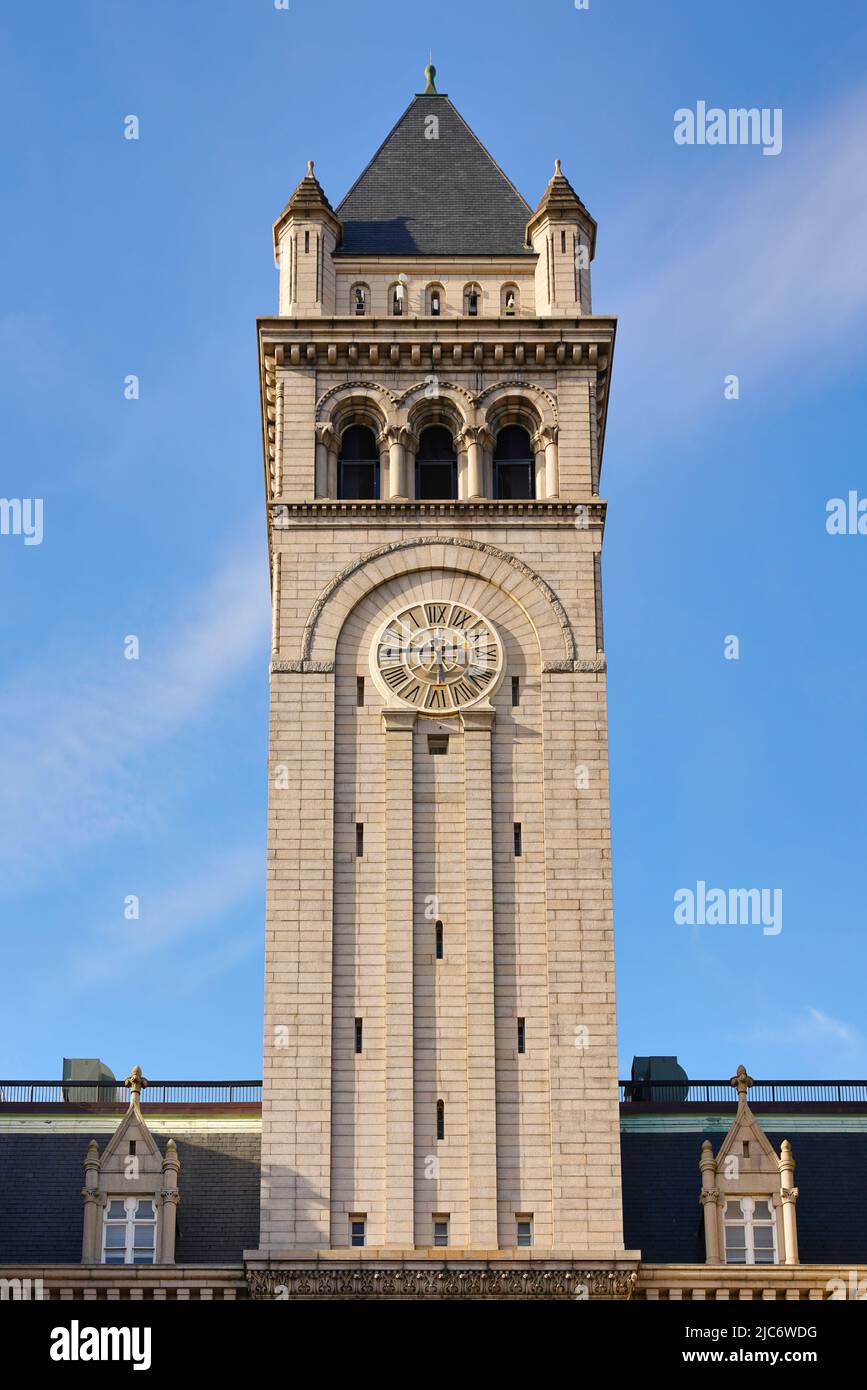 Old Post Office and Clock Tower in Washington, D.C., USA. Stock Photo