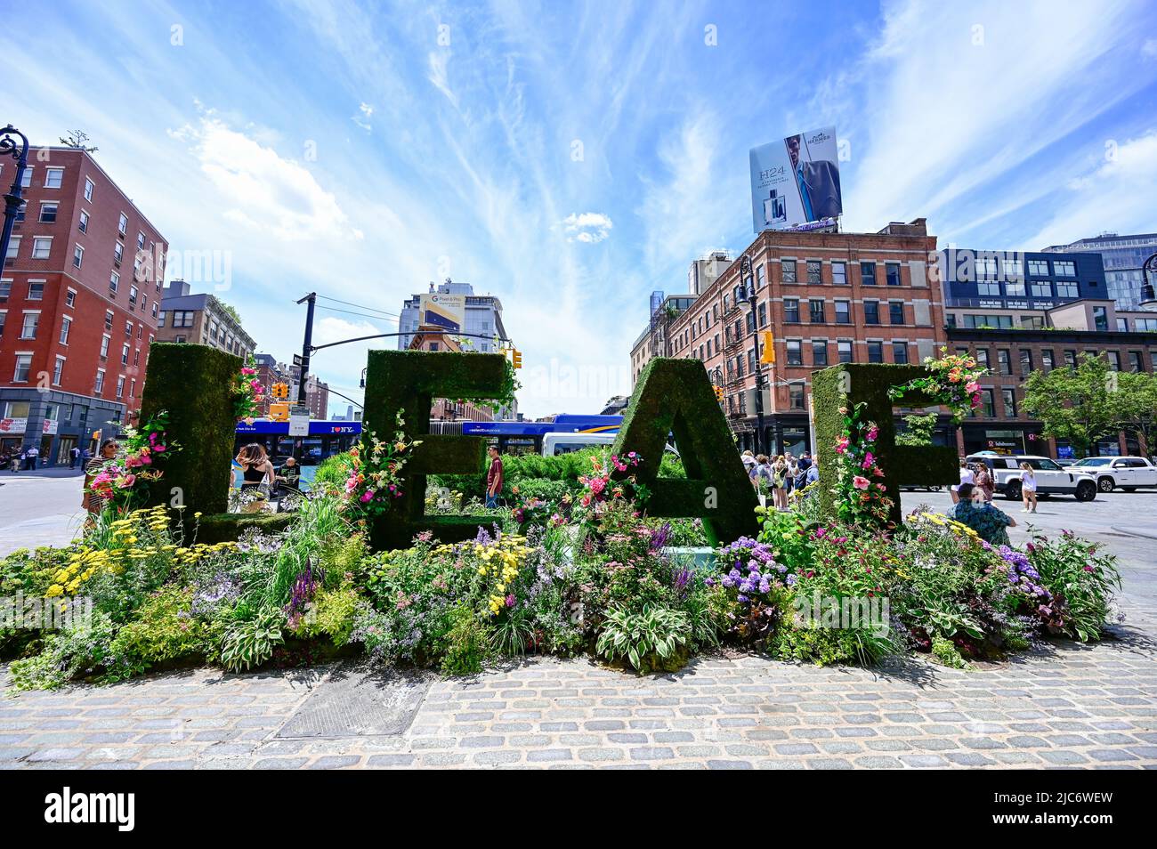 New York, USA, 10 June, 2022 pictured floral installations during the
