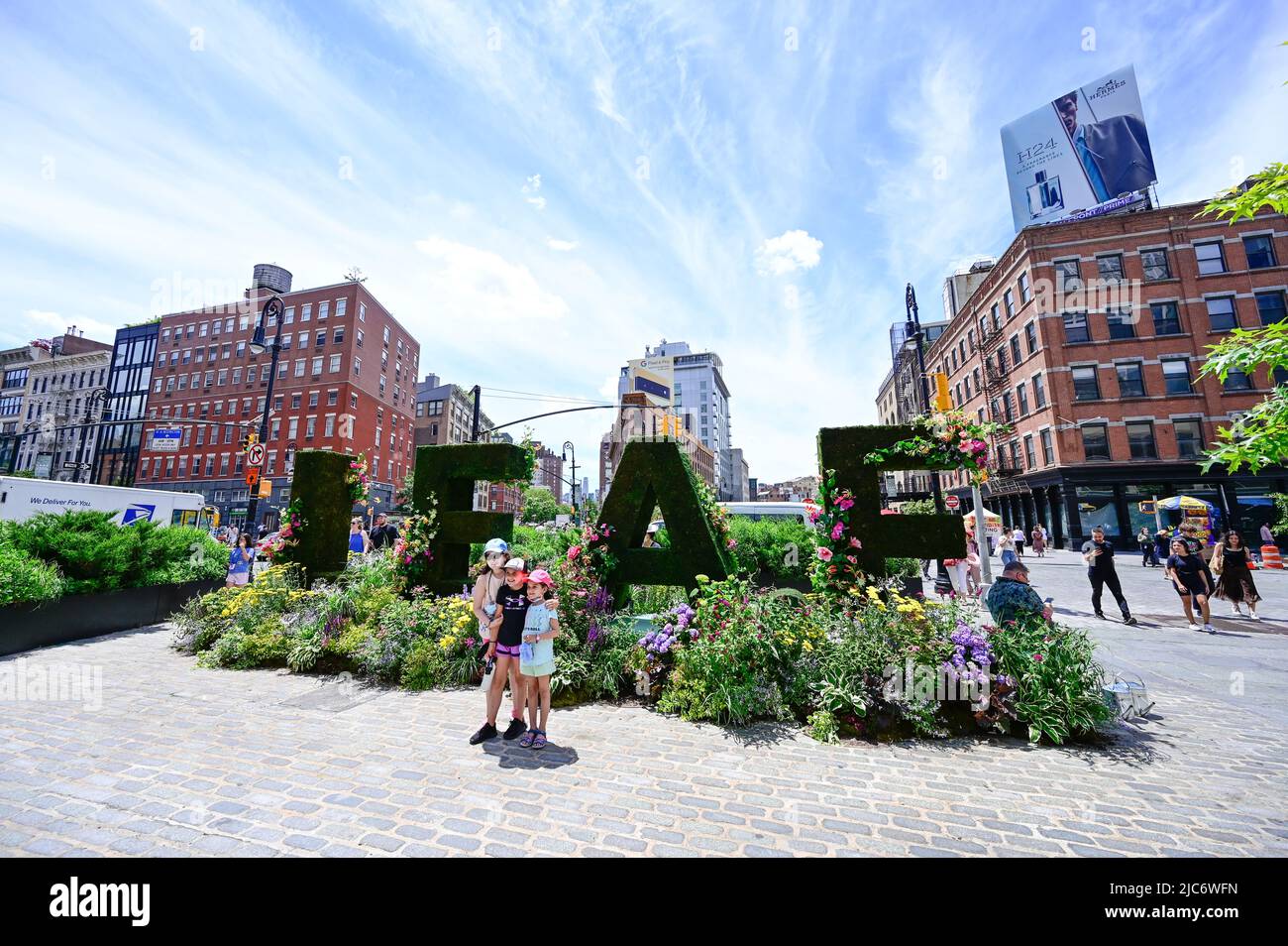 New York, USA, 10 June, 2022 pictured floral installations during the