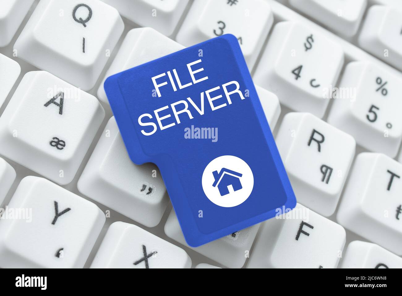 Handwriting text File Server. Word Written on device which controls access to separately stored data -48996 Stock Photo