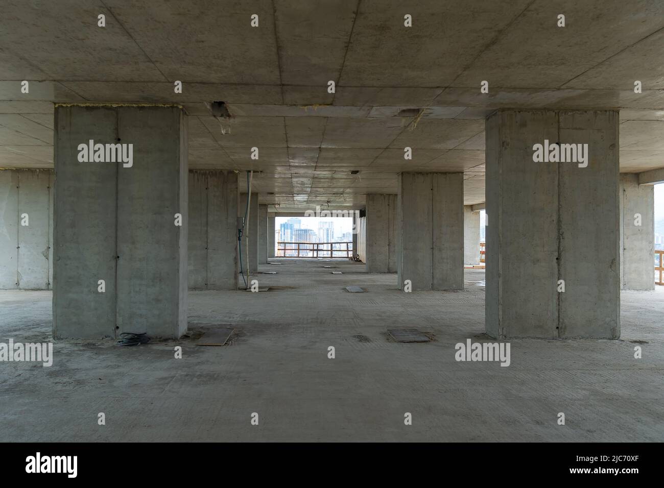 An apartment building under construction. Construction process, walls