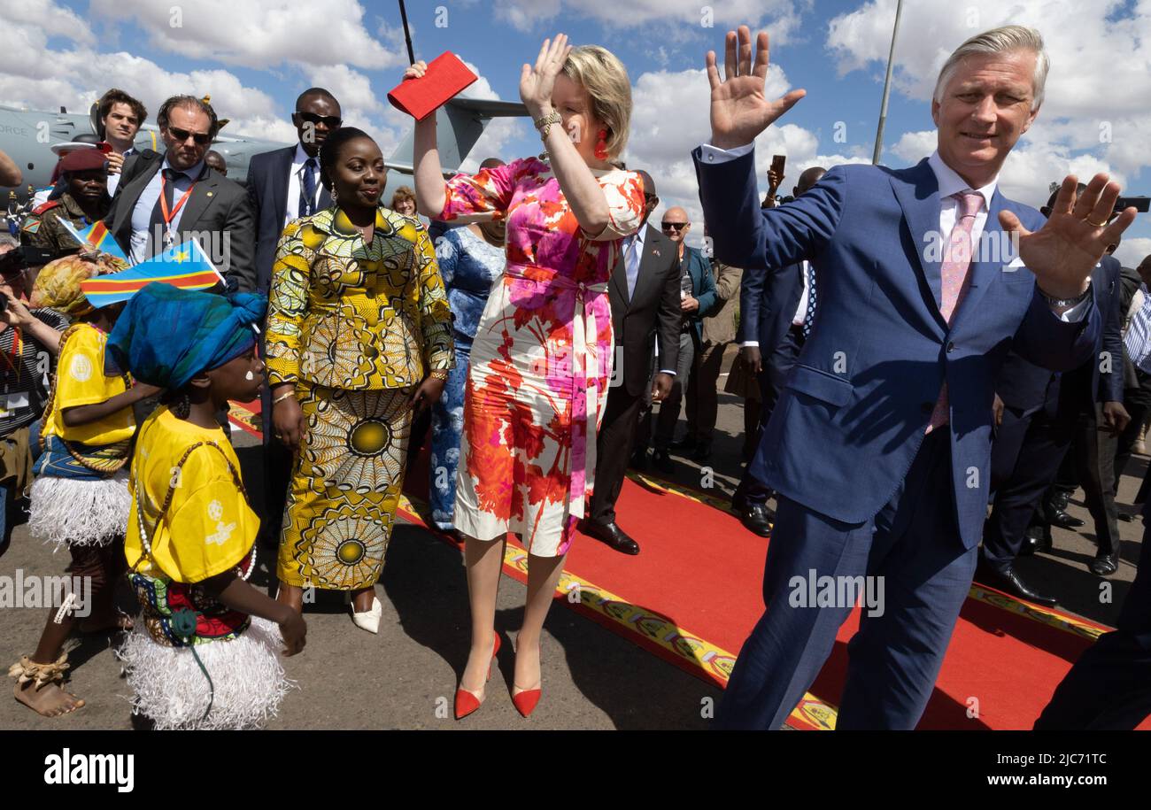 DR Congo. 10th June, 2022. King Philippe Filip of Belgium and Queen