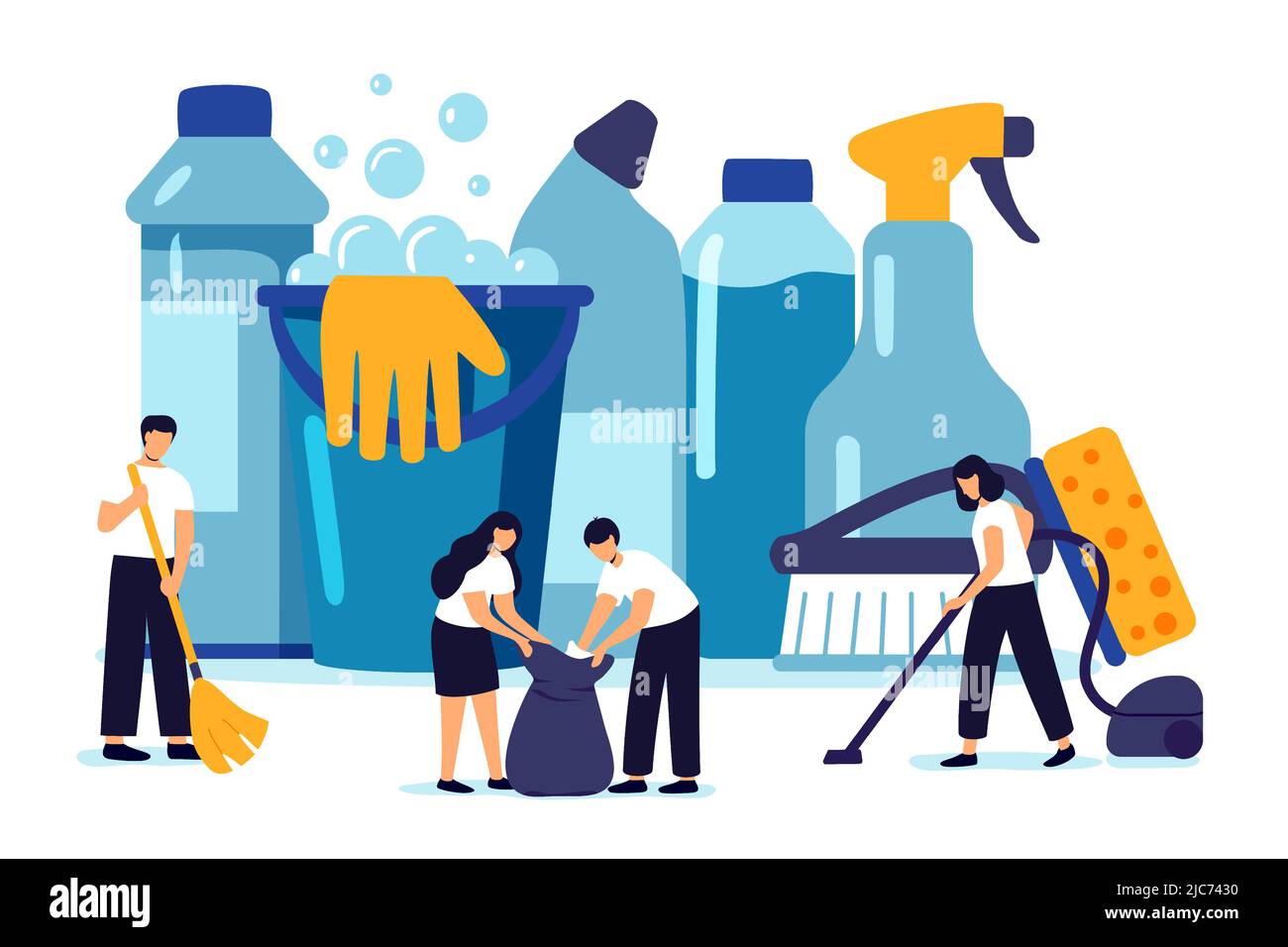 Cleaning vector illustration concept Professional hygiene service for