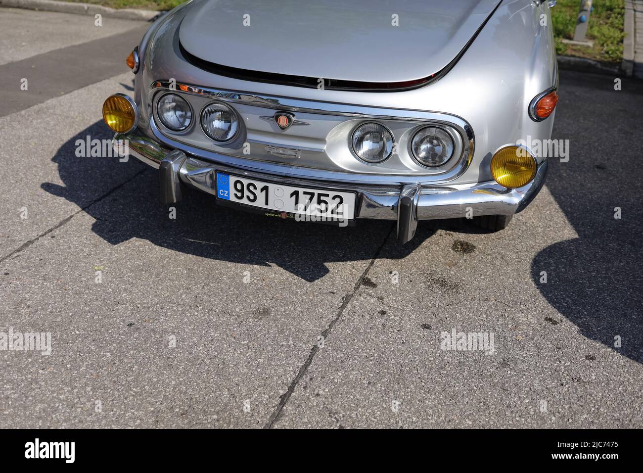 Koprivnice, Czech Republic, Czechia - 5 June, 2022: Tatra 603, detail of old retro, vintage classic car, vehicle, auto and automobile. Beatiful design Stock Photo