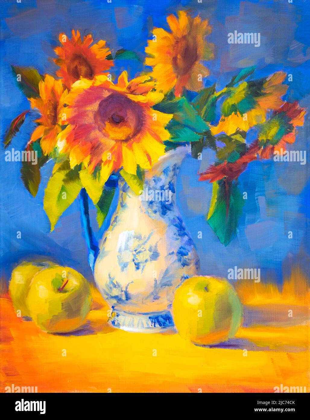 Oil painting abstract flower in hi-res stock photography and images - Alamy