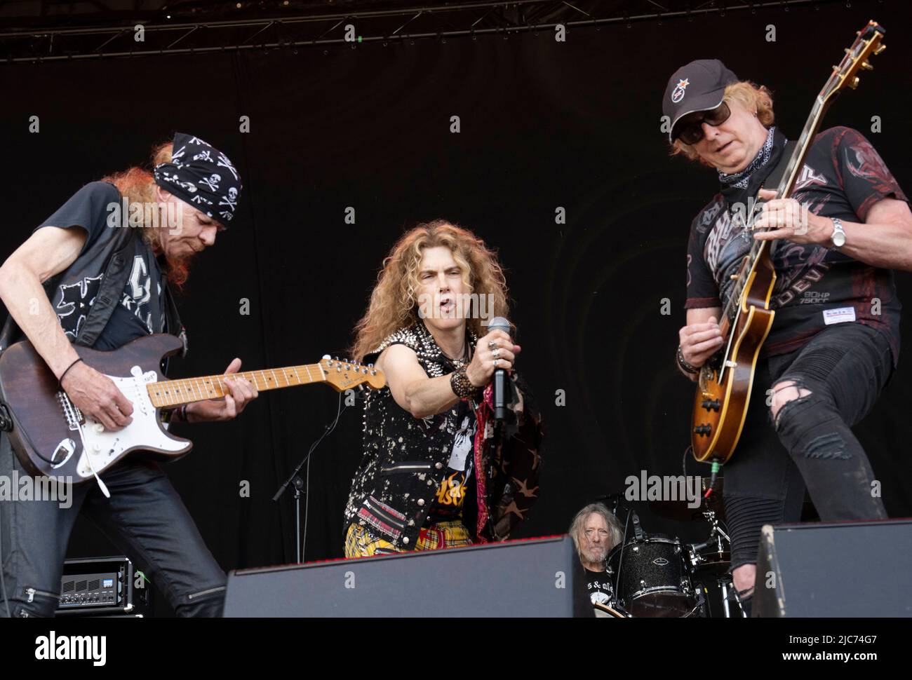 Solvesborg 202205610American Kingdom come with singer Keith St. John  performs at Sweden Rock Festival. Eighty bands play on five stages over  four days. Approximately 37,000 visitors are estimated per day. Photo:  Fredrik