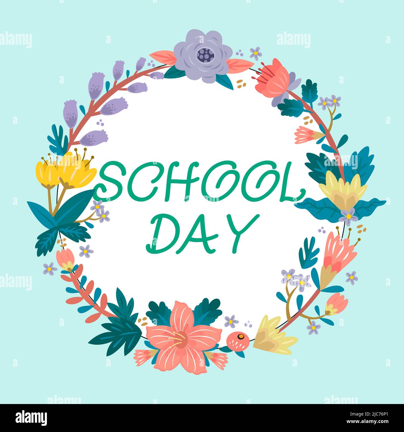 Hand writing sign School Day. Business concept starts from seven or