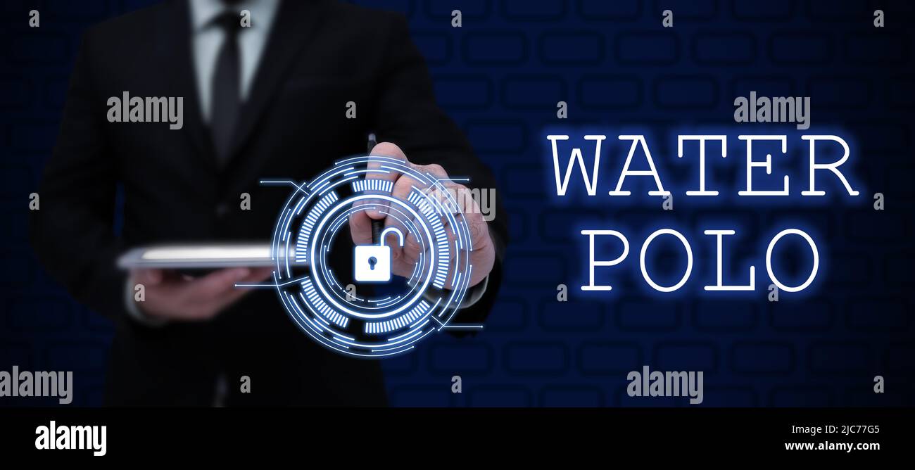 Text showing inspiration Water Polo. Concept meaning competitive team