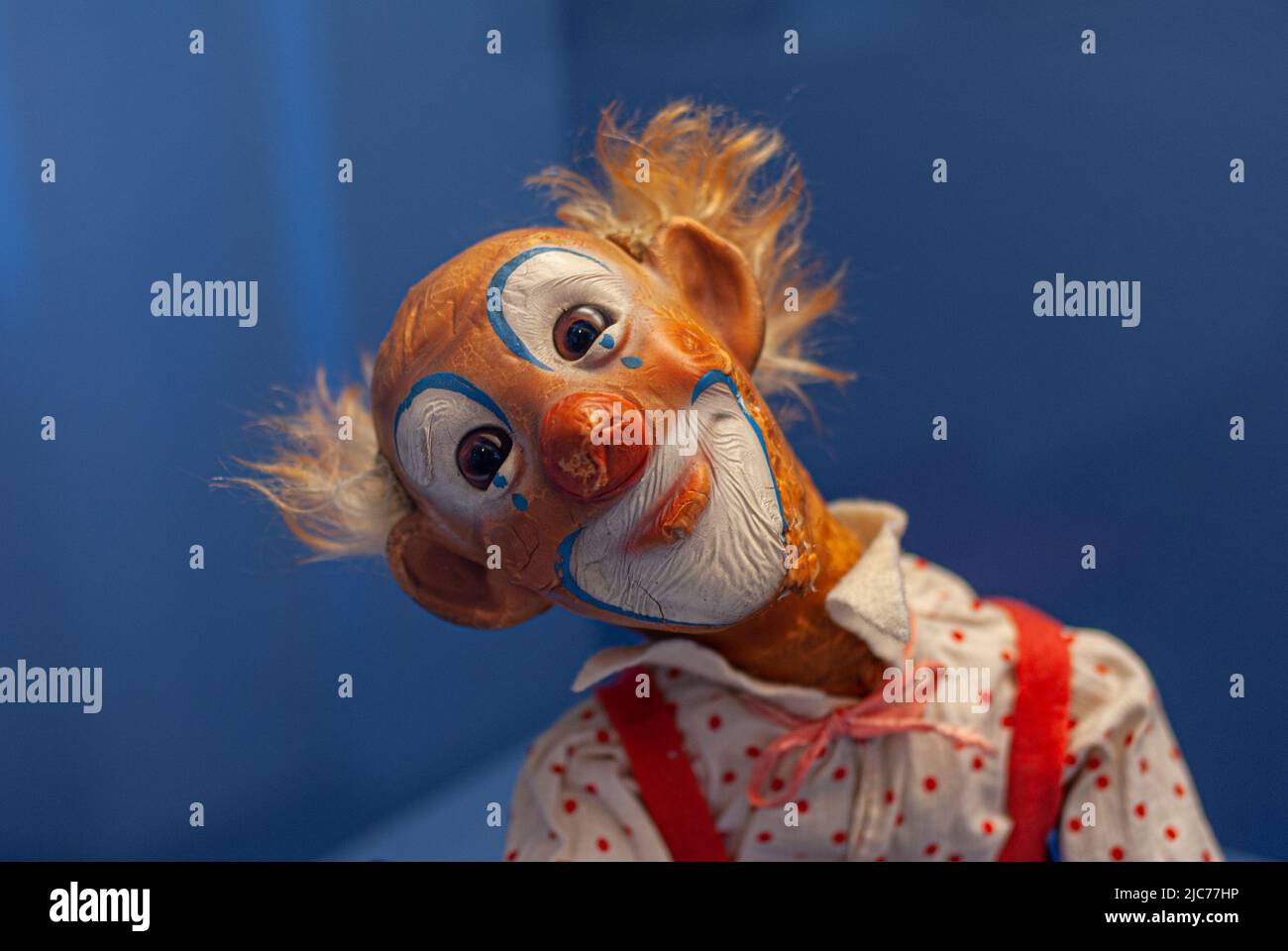 Antique toy clown in the Toy Museum Salzburg, Austria. 09/2007 Stock Photo