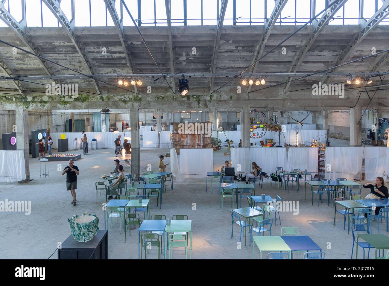 Milan, Italy. 10th June, 2022. Milan, Italy - june 10 2022 -Fuorisalone design week exposition at Baranzate Ateliers - Zaventem ateliers with Belgium is design Credit: Christian Santi/Alamy Live News Stock Photo
