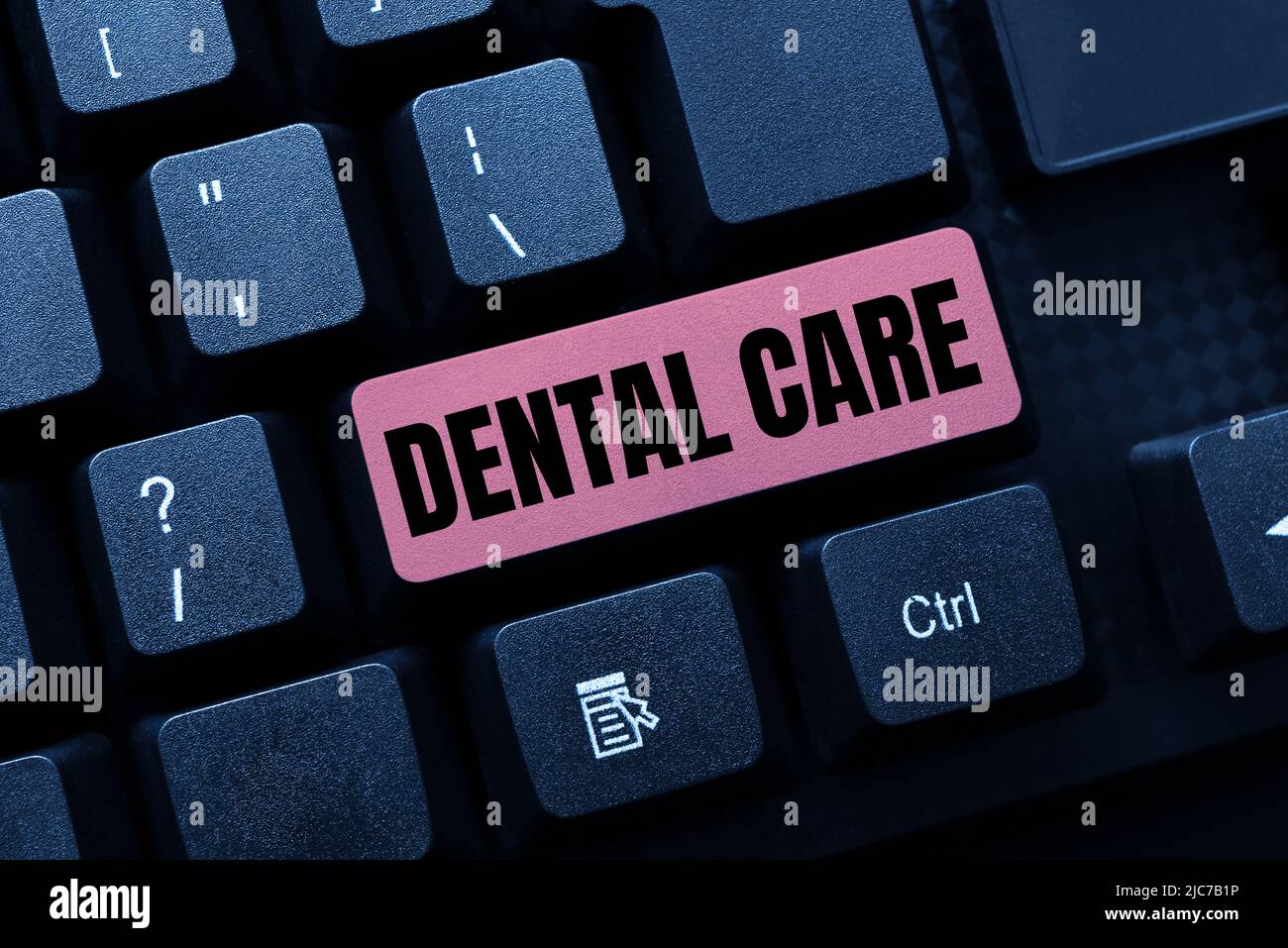 Hand writing sign Dental Care. Word Written on maintenance of healthy ...