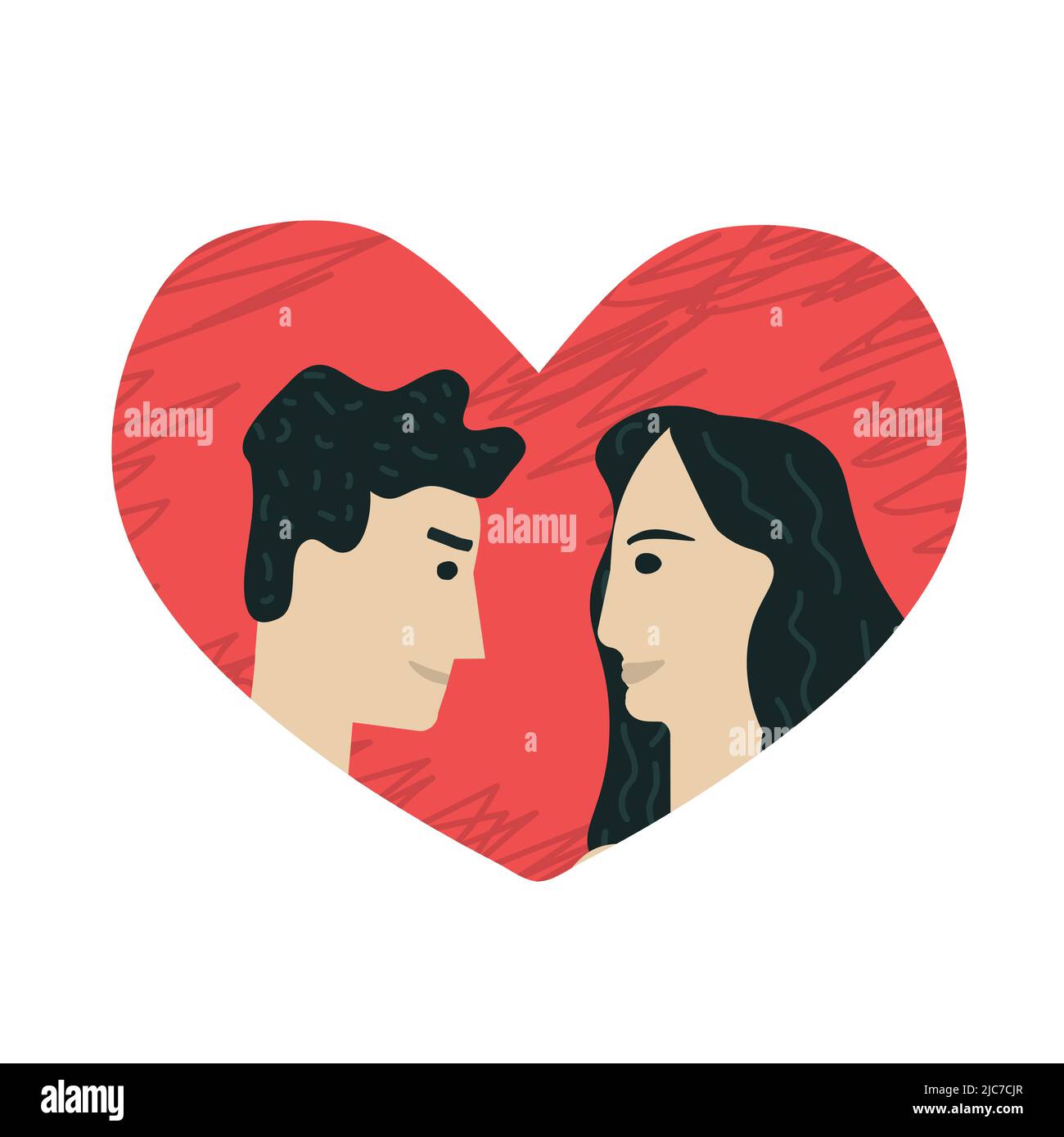 Couple in heart, love vector illustration Stock Vector Image & Art - Alamy