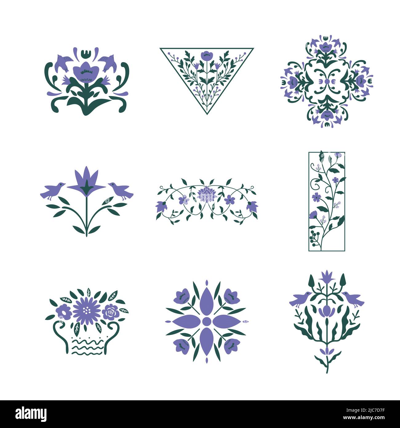 Isolated floral decorative vector bunches Stock Vector Image & Art - Alamy