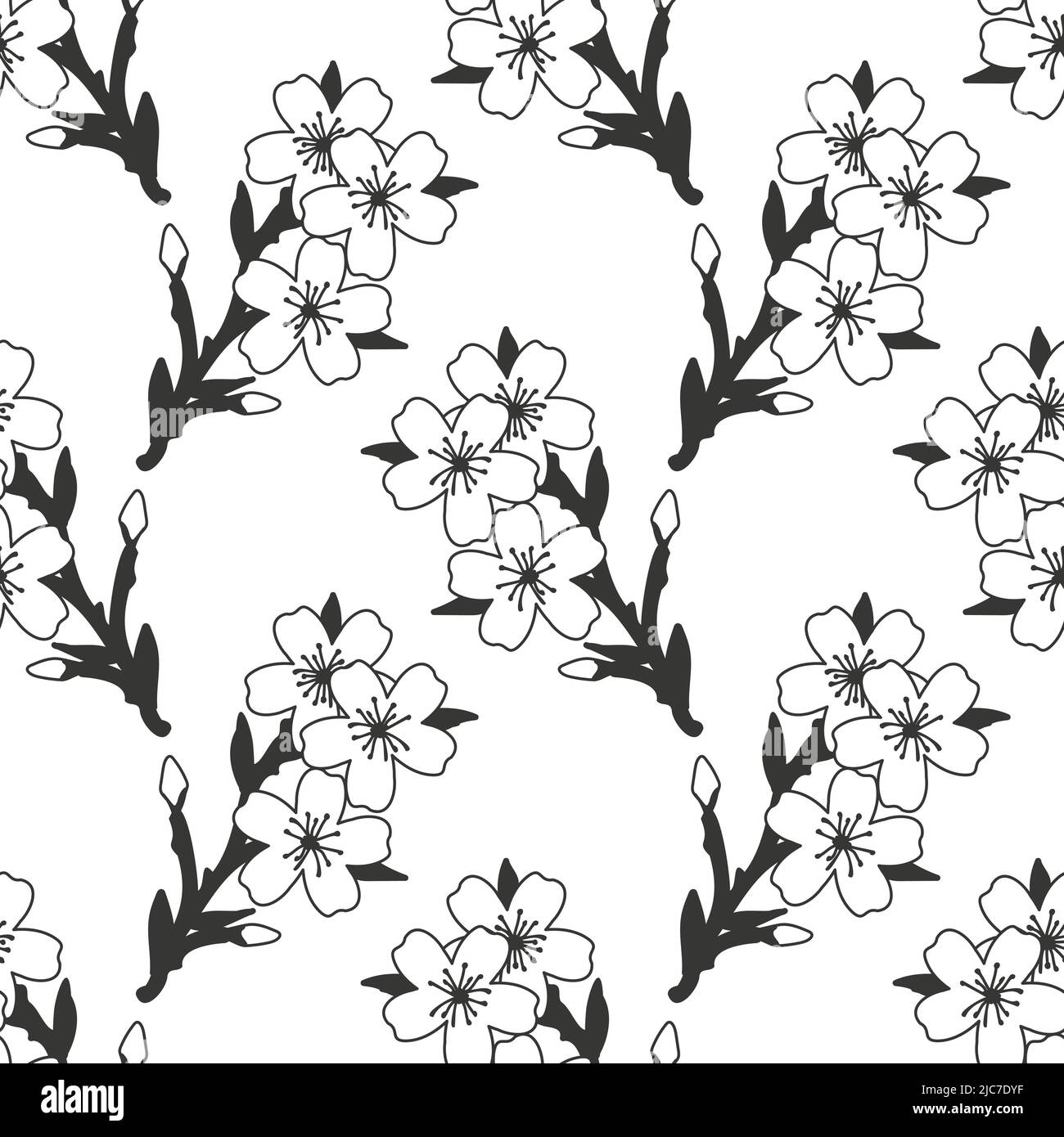 Seamless decorative vector floral pattern Stock Vector Image & Art - Alamy