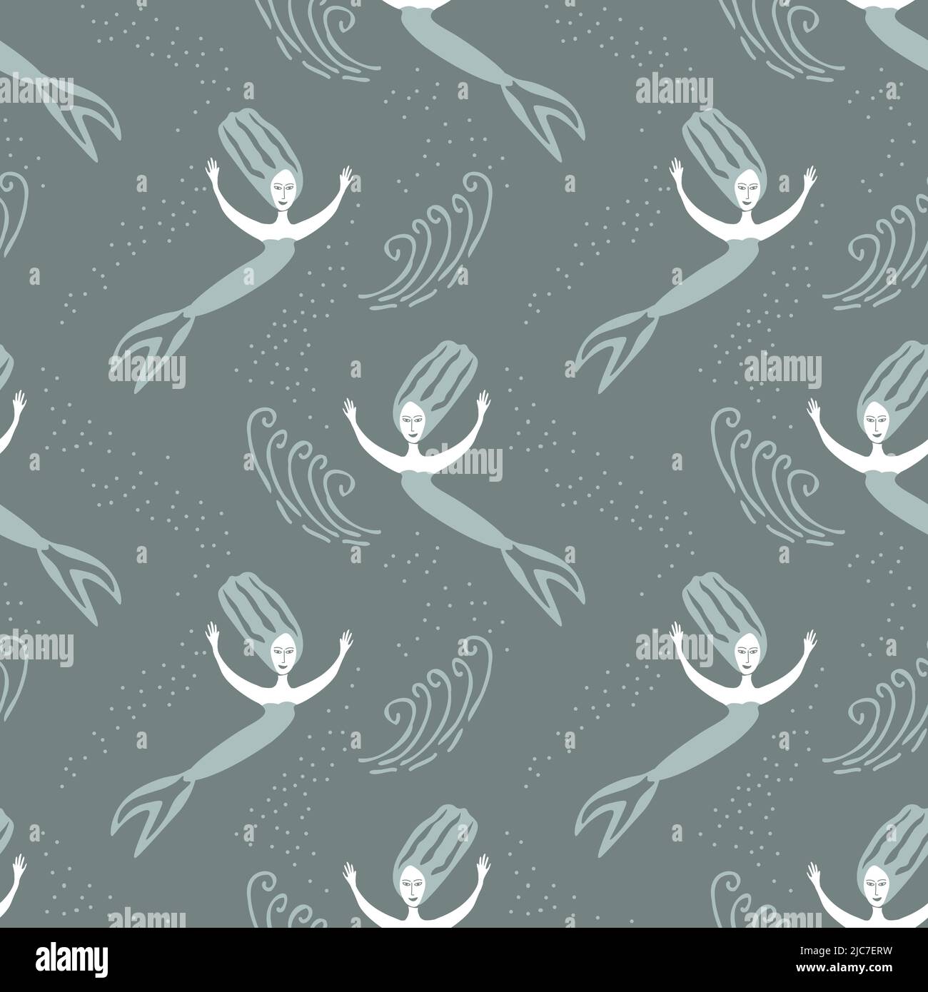 Mermaid Pattern Vector Mermaids vector vectors hi-res stock photography and images - Alamy