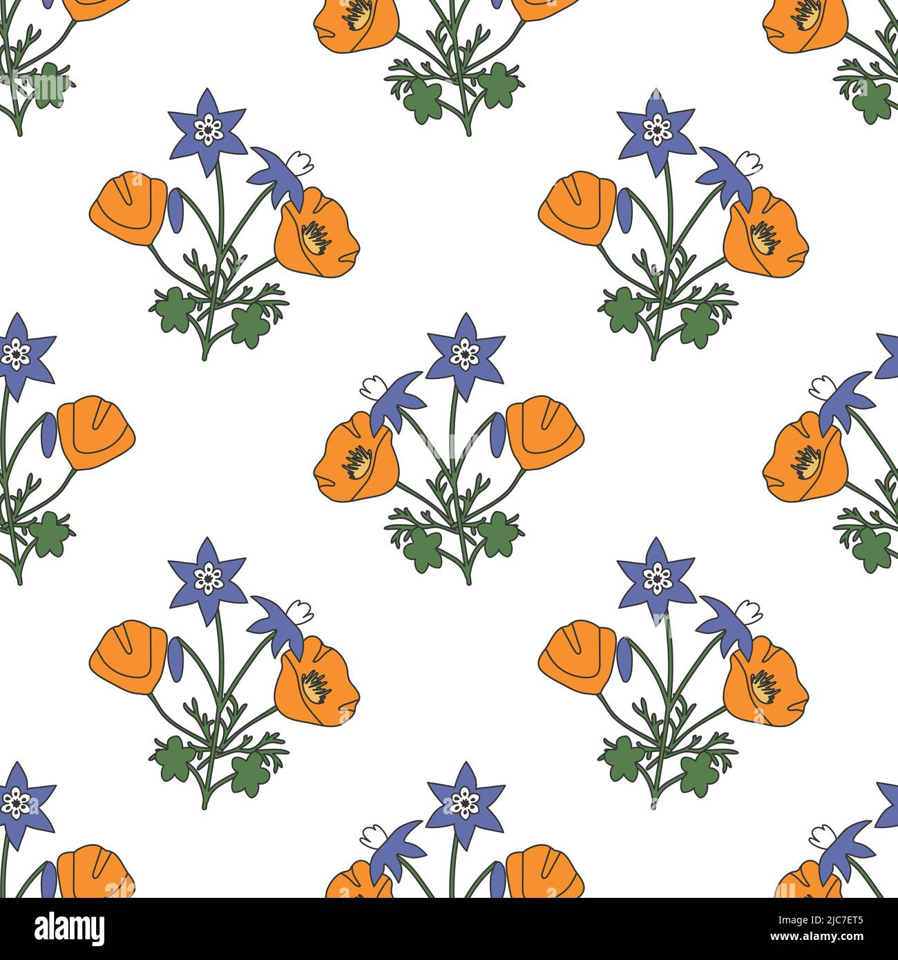 Seamless decorative vector floral pattern Stock Vector Image & Art - Alamy