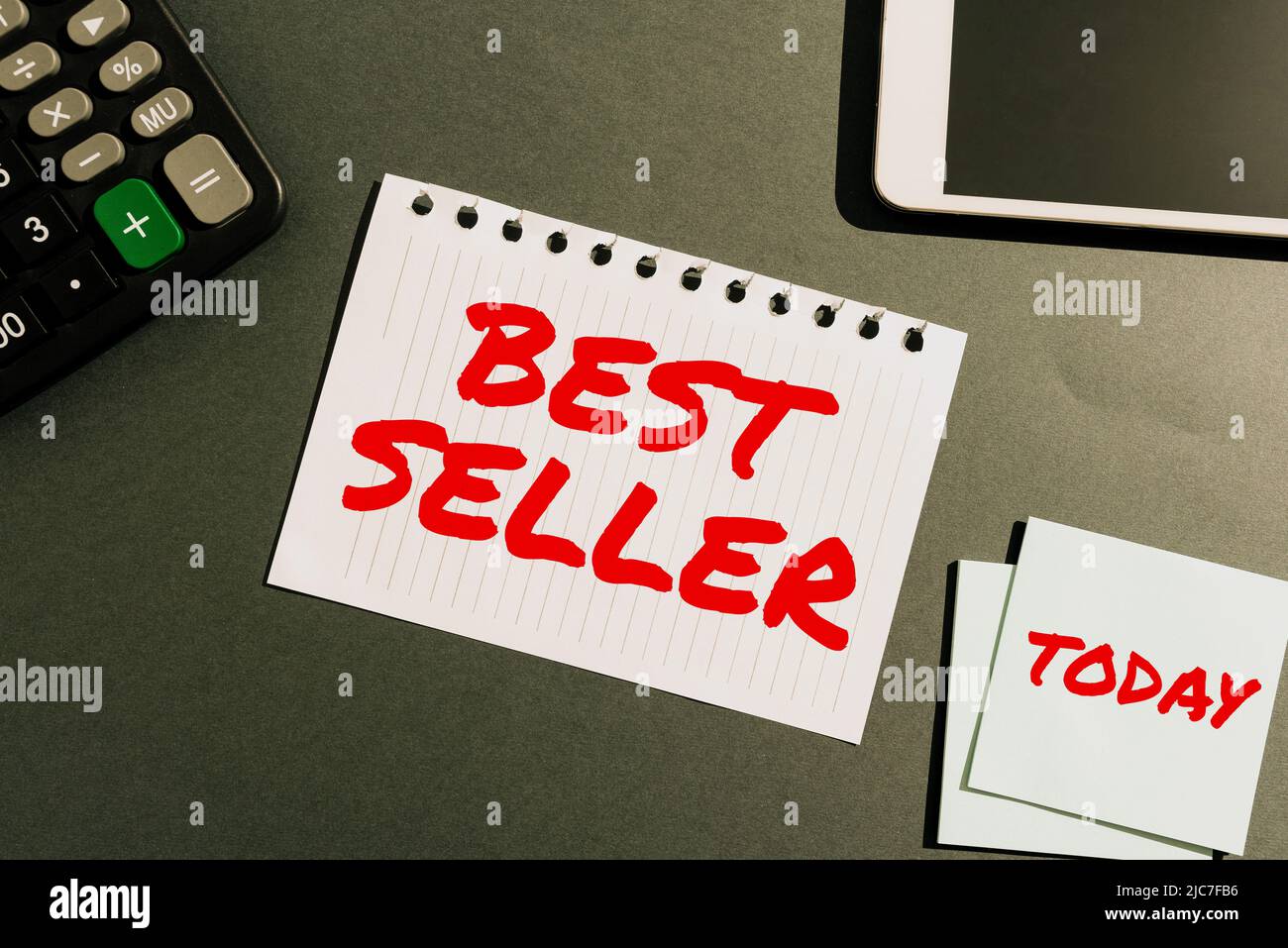 Hand writing sign Best Seller. Word Written on book or other product that sells in very large numbers -47112 Stock Photo