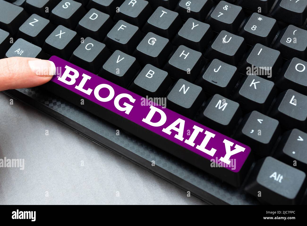 Sign displaying Blog Daily. Conceptual photo Daily posting of any event via internet or media tools -48931 Stock Photo