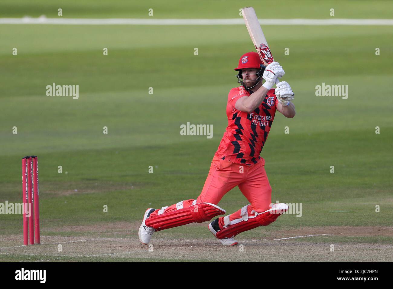 CHESTER LE STREET, UK JUN 10TH Lancashire's Steven Croft batting during the Vitality Blast T20 match between Durham County Cricket Club and Lancashire at the Seat Unique Riverside, Chester le Street on Friday 10th June 2022. (Credit: Mark Fletcher | MI News) Credit: MI News & Sport /Alamy Live News Stock Photo