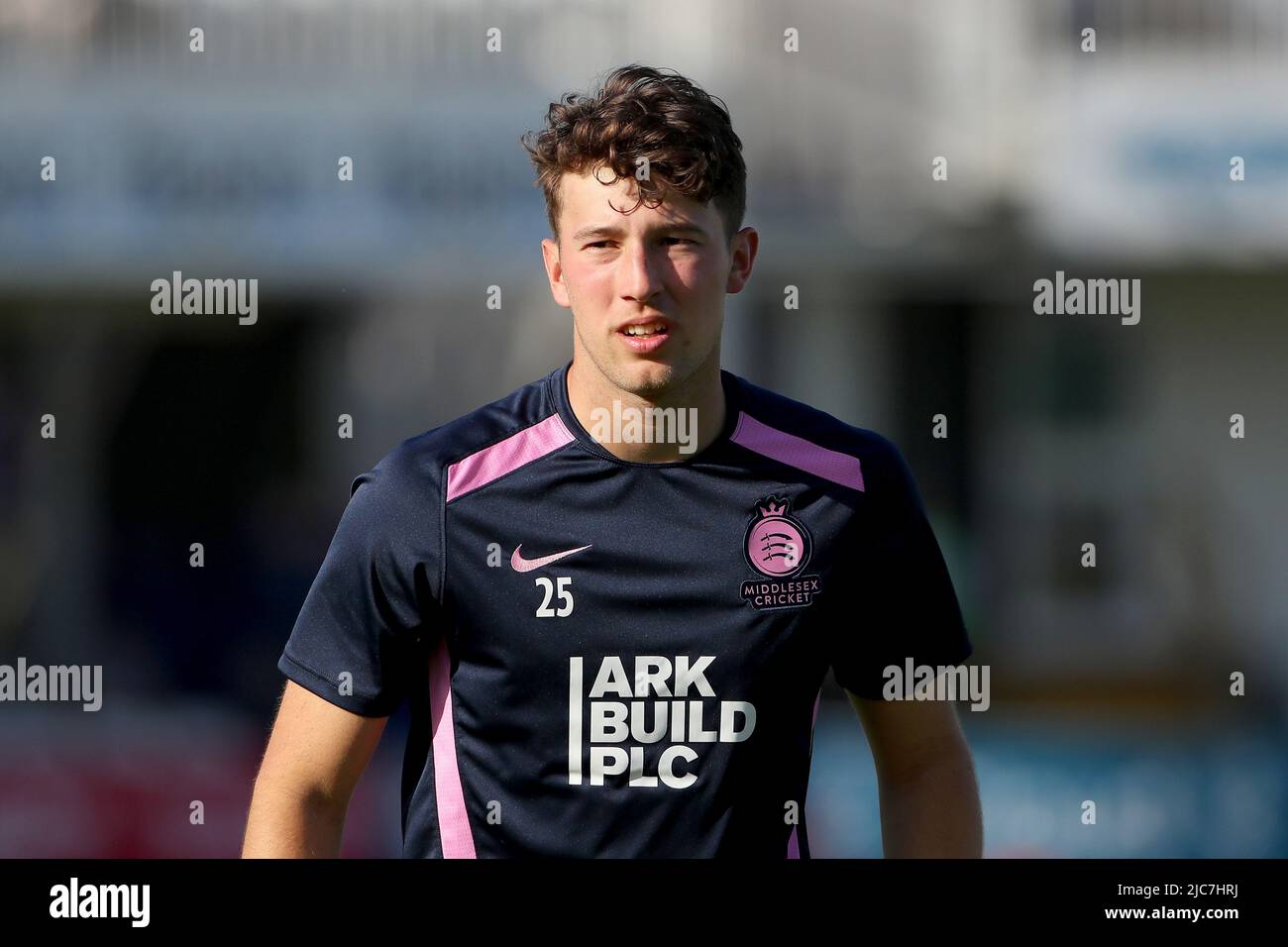 Josh de Caires of Middlesex during Essex Eagles vs Middlesex, Vitality Blast T20 Cricket at The Cloud County Ground on 10th June 2022 Stock Photo