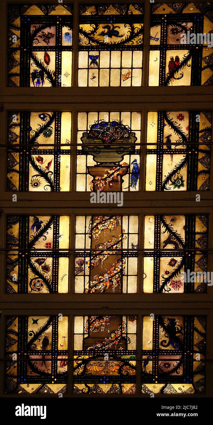 Harry Clarke Stained Glass Windows at bewleys cafe Dublin Stock Photo