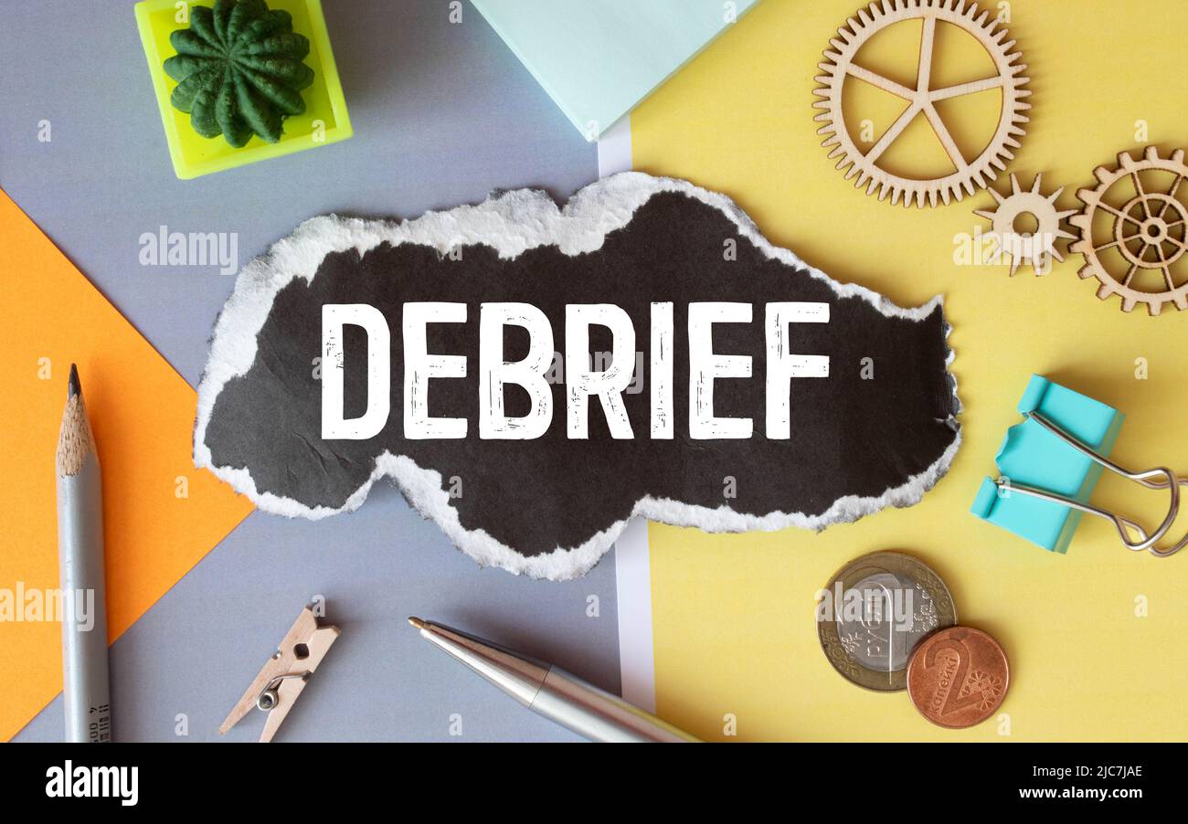 debrief word in a dictionary. debrief concept Stock Photo Alamy