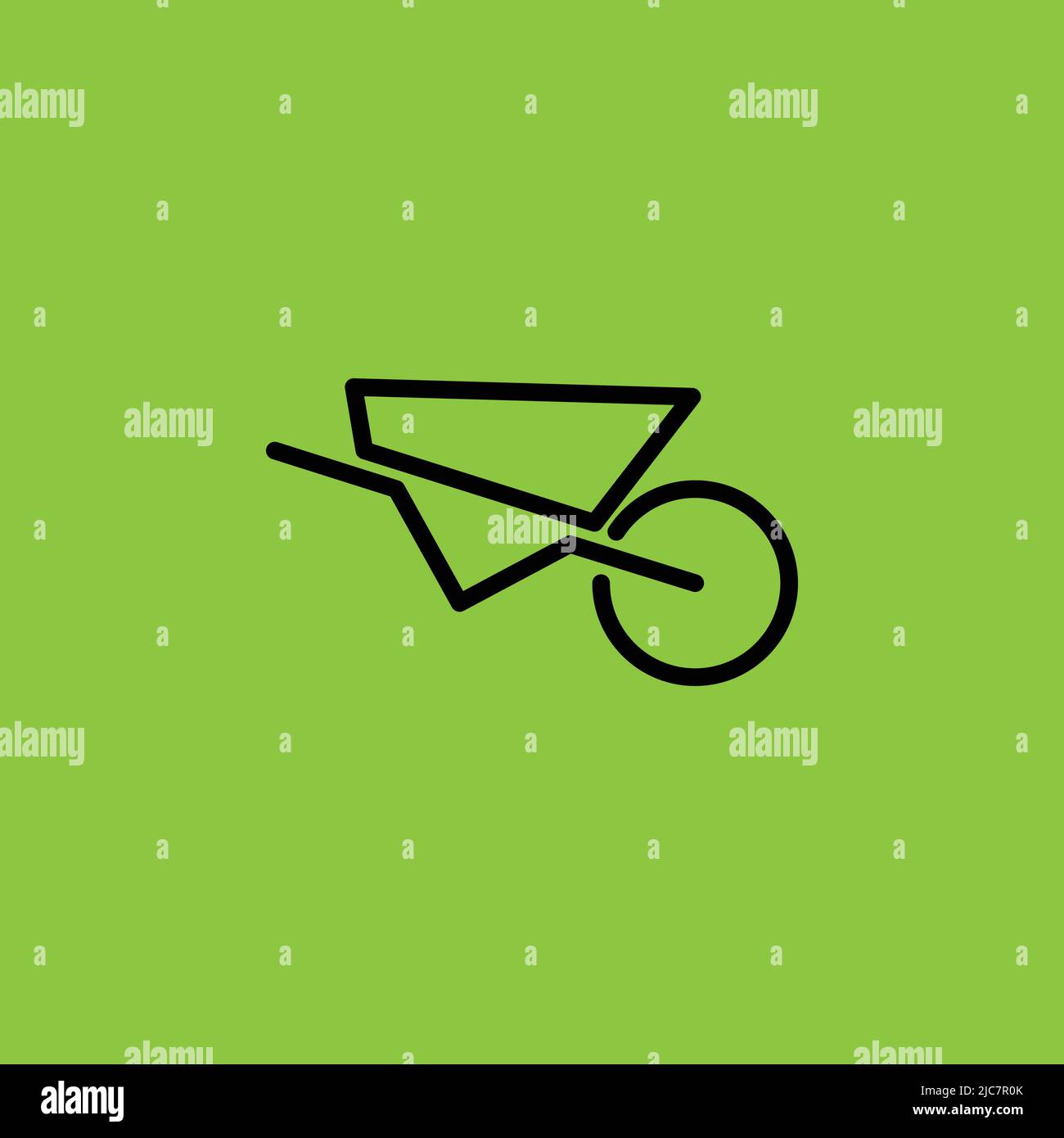 Wheelbarrow icon isolated on Yellow Background. Construction Concept. - Vector . Vector illustration Stock Vector