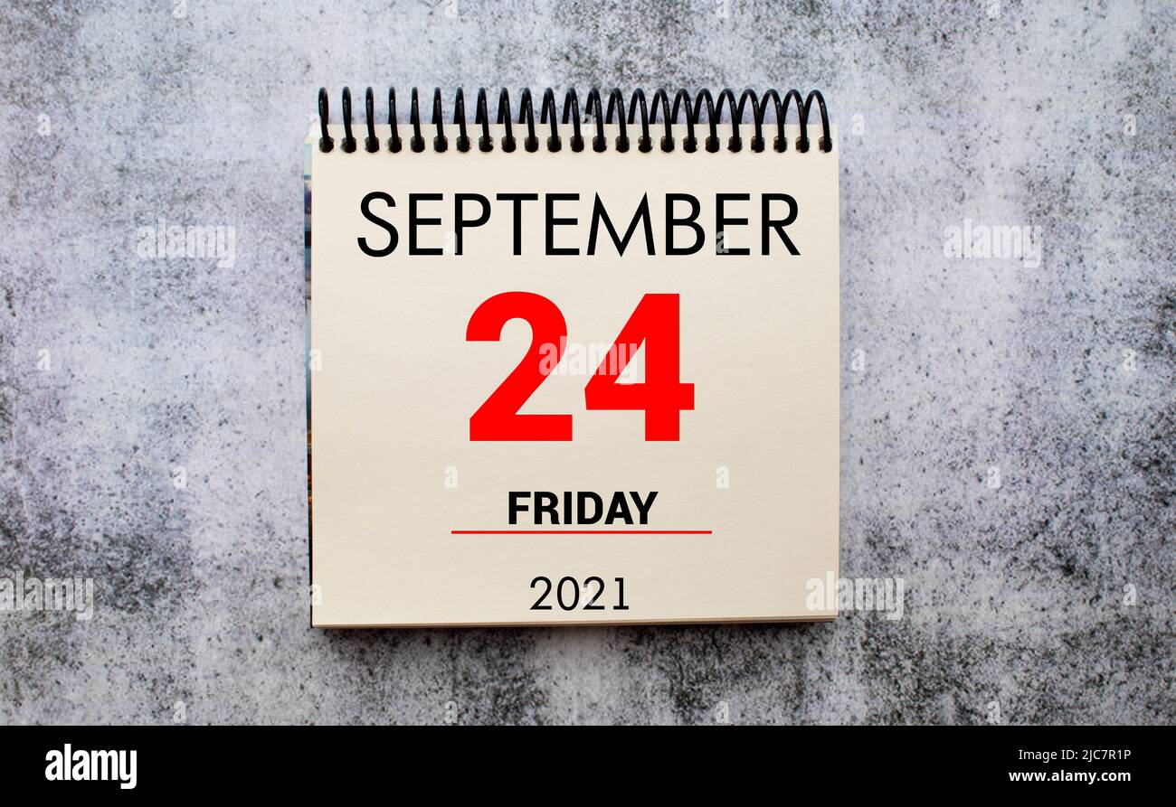 Save the Date written on a calendar September 24 Stock Photo Alamy