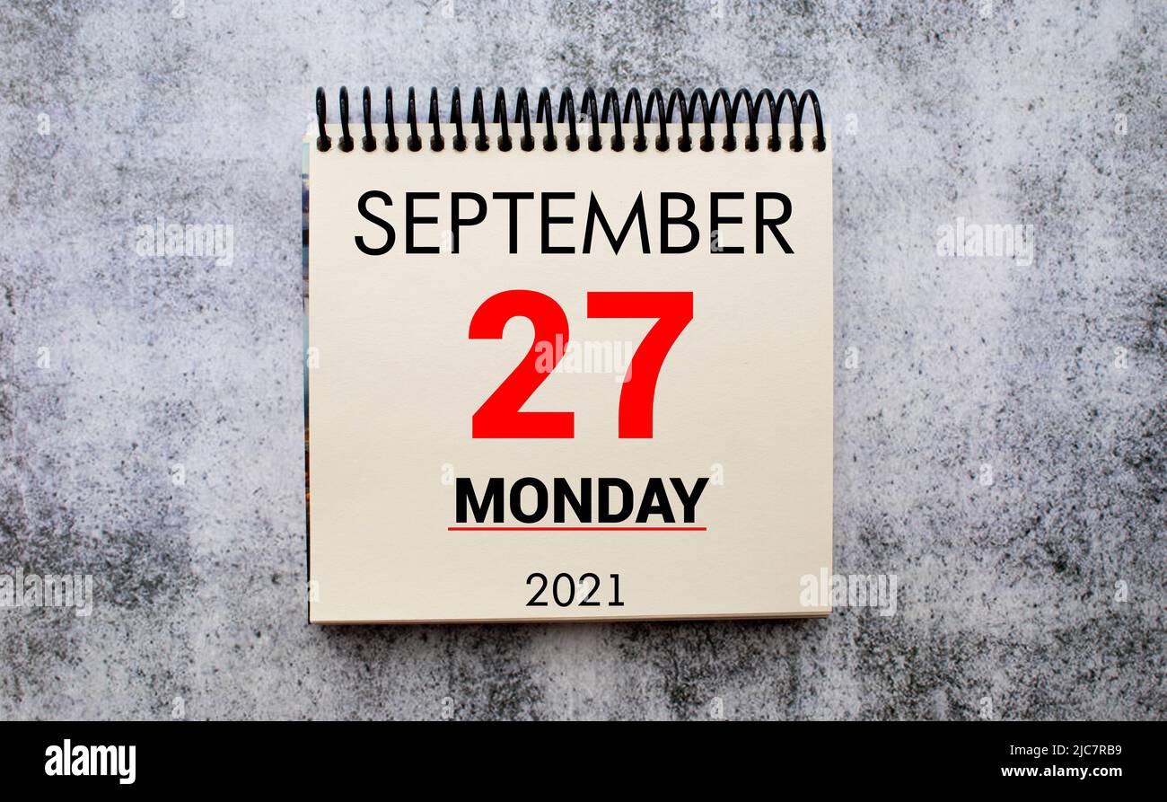 Concept image of September 27 Calendar Day with empty space for text as Concept image of September 27 Calendar Day with empty space for text as