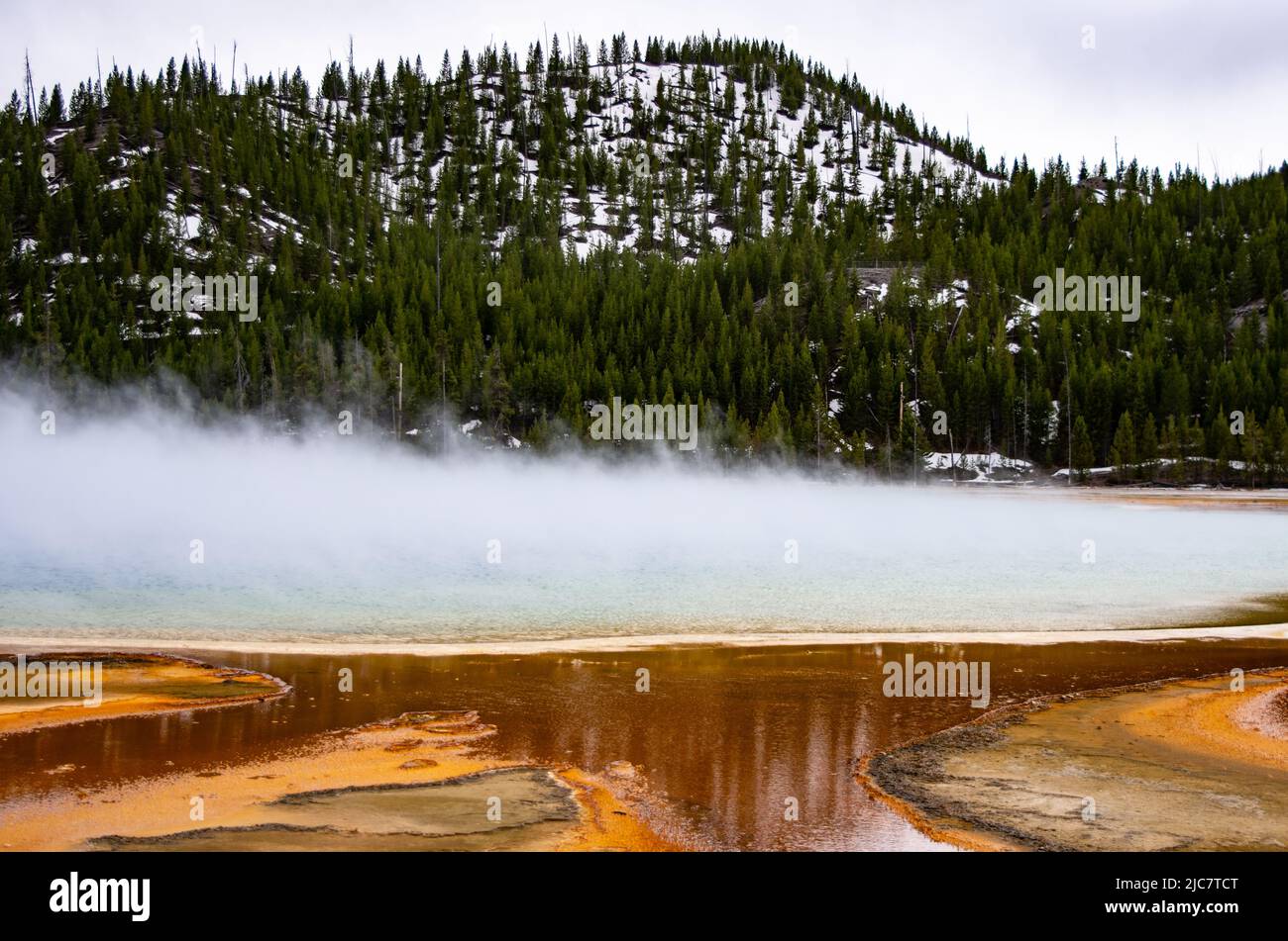 Thermal pools at Yellowstone Stock Photo